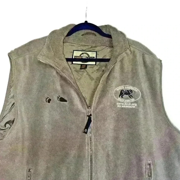North End Sz L Fleece Vest Embroidered Bear Center Cozy Cabin Core - Picture 6 of 15